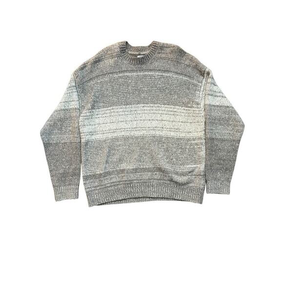 Abercrombie & Fitch Men's Oatmeal & Gray Oversized Fuzzy Soft Sweater Size Large - Picture 4 of 8